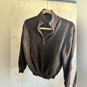 Scott Barber wool zip up pullover M brown